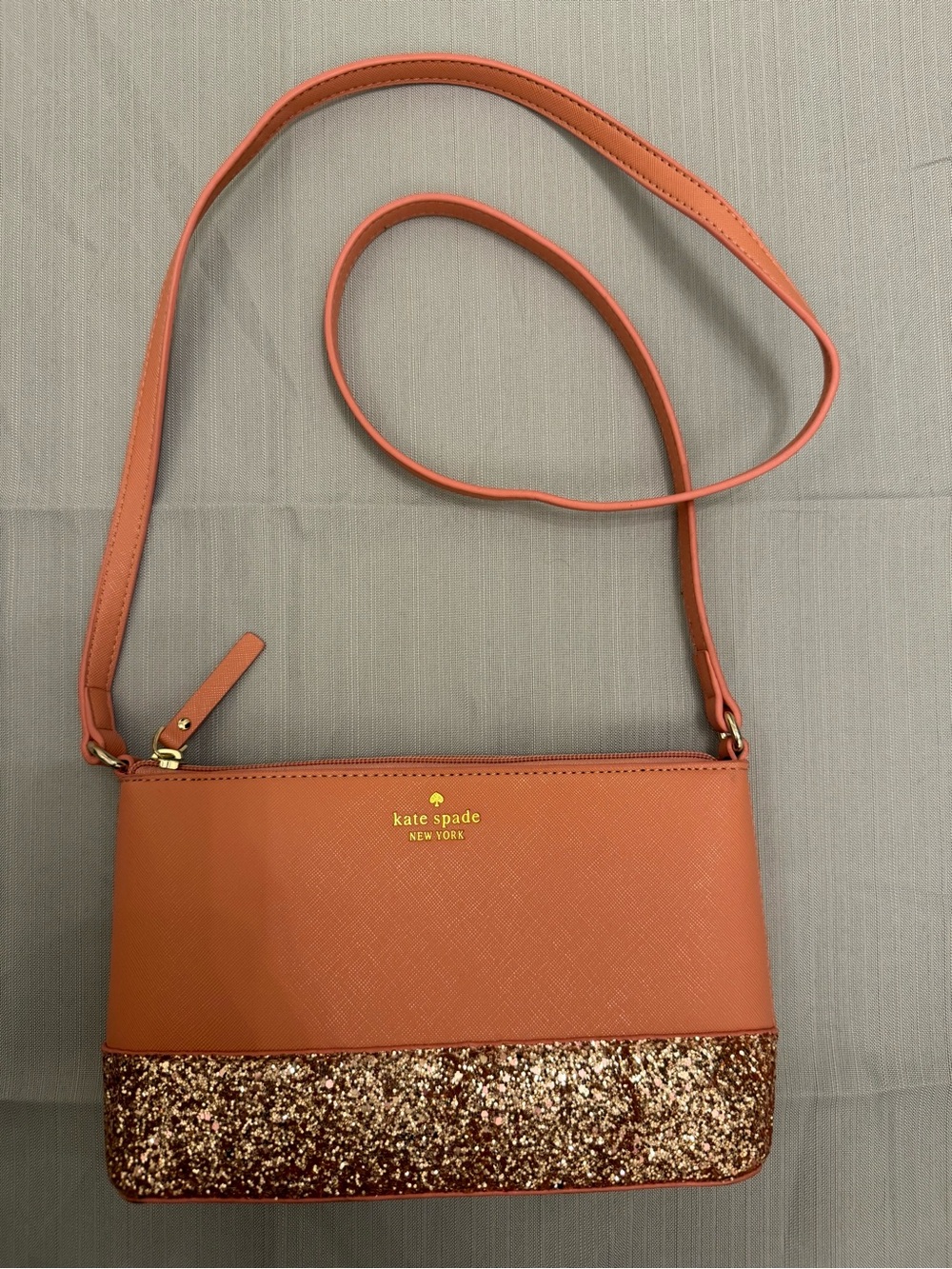 kate spade Pink Flash Glitter Crossbody Bag with Glitter Trim